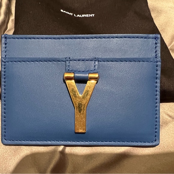 Saint Laurent YSL Y logo Card Case New Rare - Picture 2 of 5